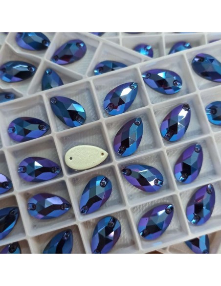 Stone Drop mm 18x10,5 Siam - 1PC - Stone to be sewn all crystal
