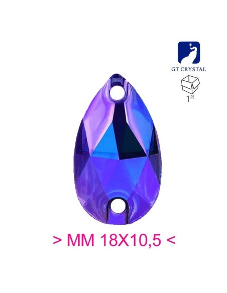 Stone Drop mm 18x10,5 Siam - 1PC - Stone to be sewn all crystal