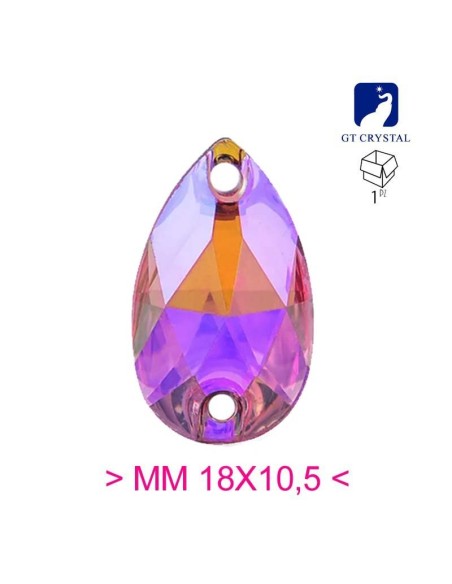 Stone Drop mm 18x10,5 Siam - 1PC - Stone to be sewn all crystal
