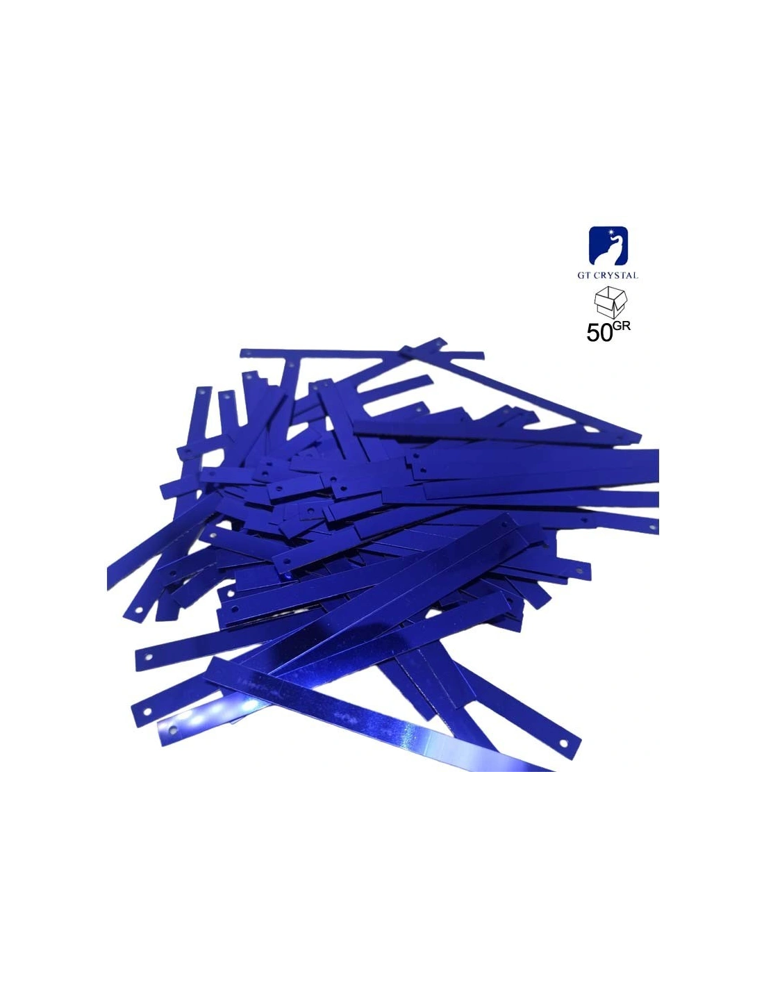 Paillettes da cucire Rettangolari mm 75x5 Sapphire - 50GR (450PZ)