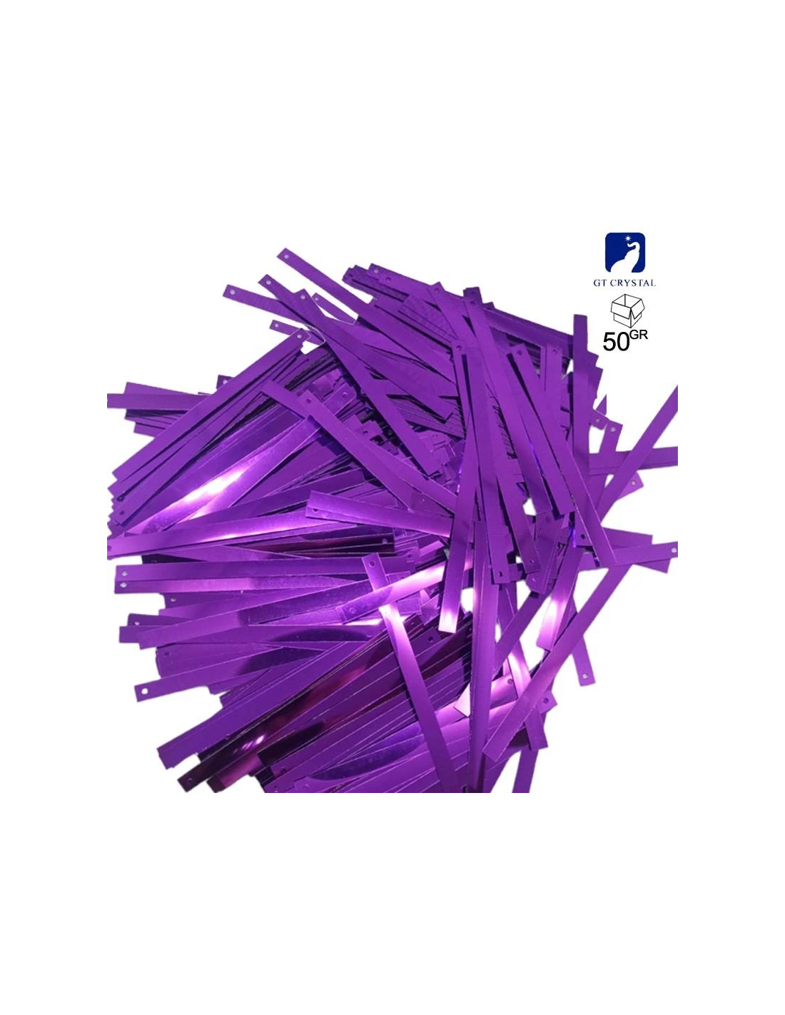 Paillettes da cucire Rettangolari mm 75x5 Amethyst - 50GR (450PZ)