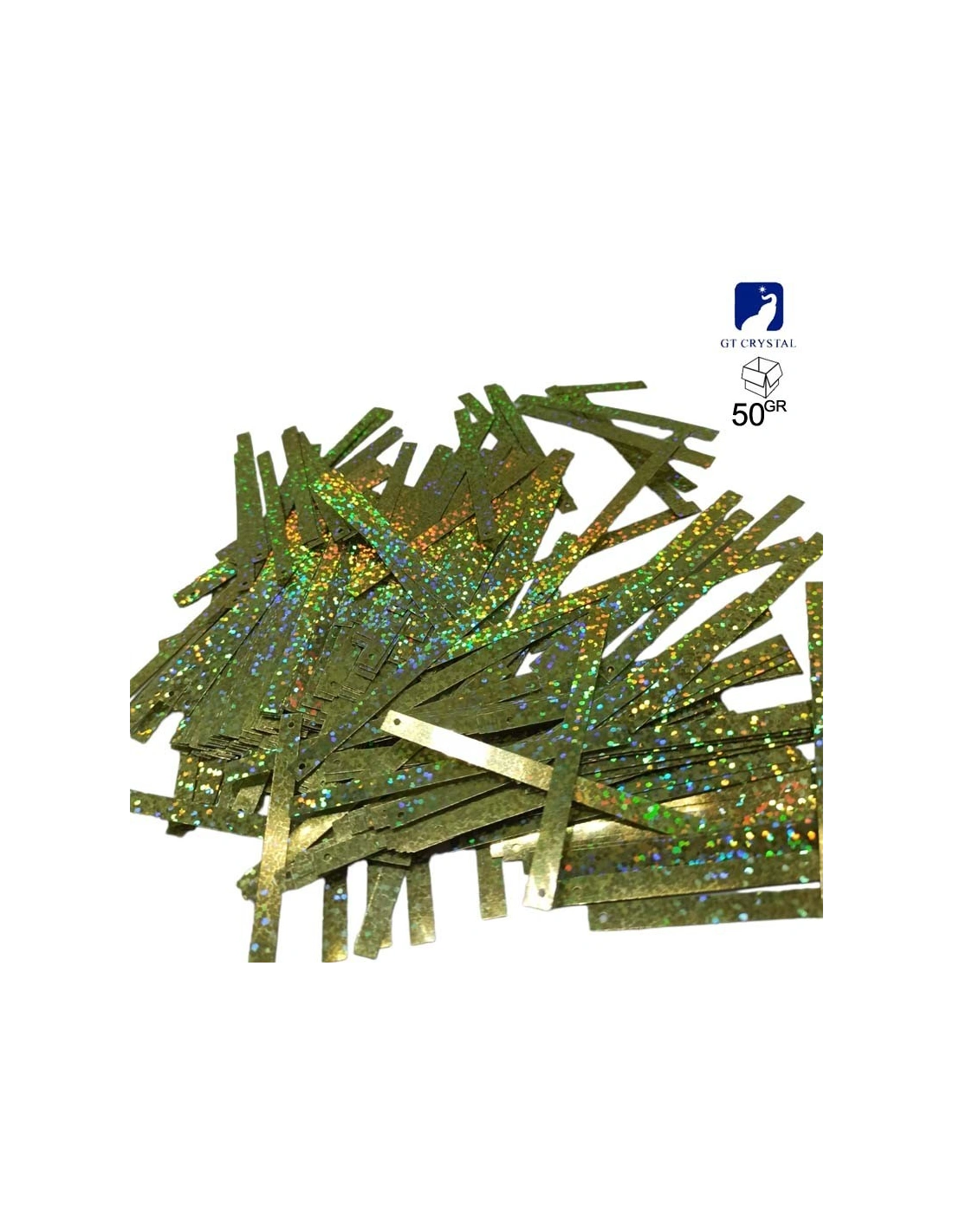Paillettes da cucire Rettangolari mm 75x5 Glitter - 50GR (450PZ)