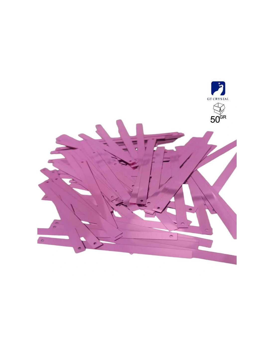 Paillettes da cucire Rettangolari mm 75x5 Light Rose - 50GR (450PZ)