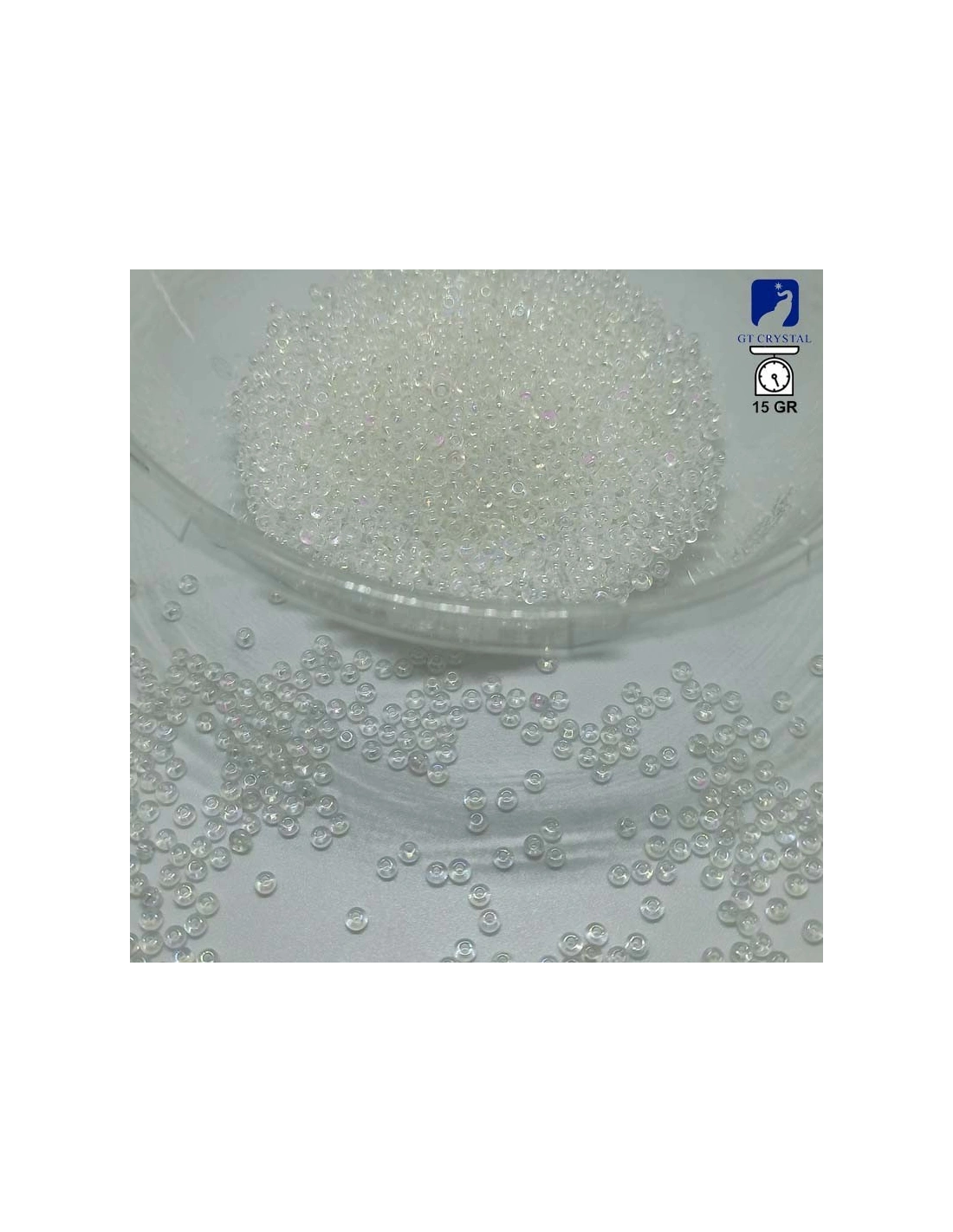 Corallino in Vetro 8/0 (mm 3,0) Aurora Boreale - 15GR