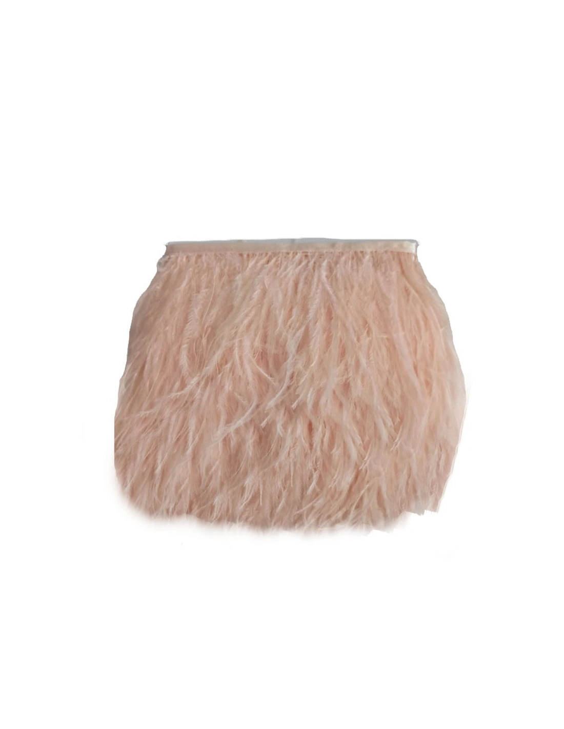 Frangia da cucire Piume di Struzzo Light Peach pacco - 1MT.