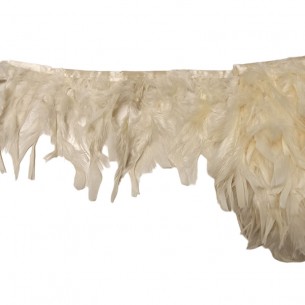 Frange da cucire Piume di Tacchino Beige Chiaro pacco - 1MT. 2