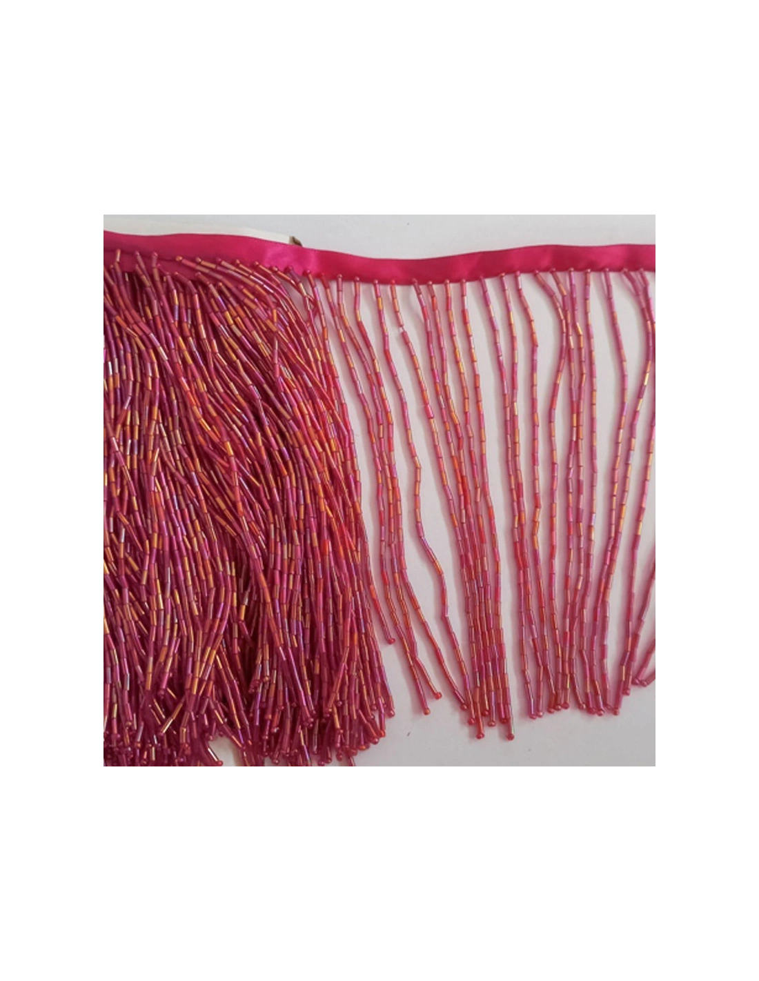 Frangia da cucire a Cannette Fuchsia AB pacco - 1MT.