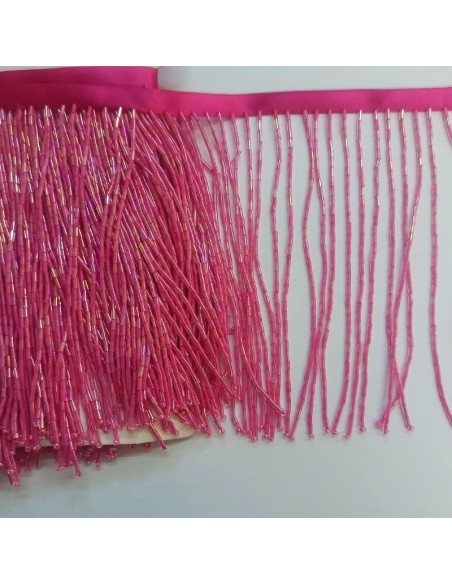 Fringes sewing bugles Fuchsia Pack - 1MT. - Fringes and Feathers
