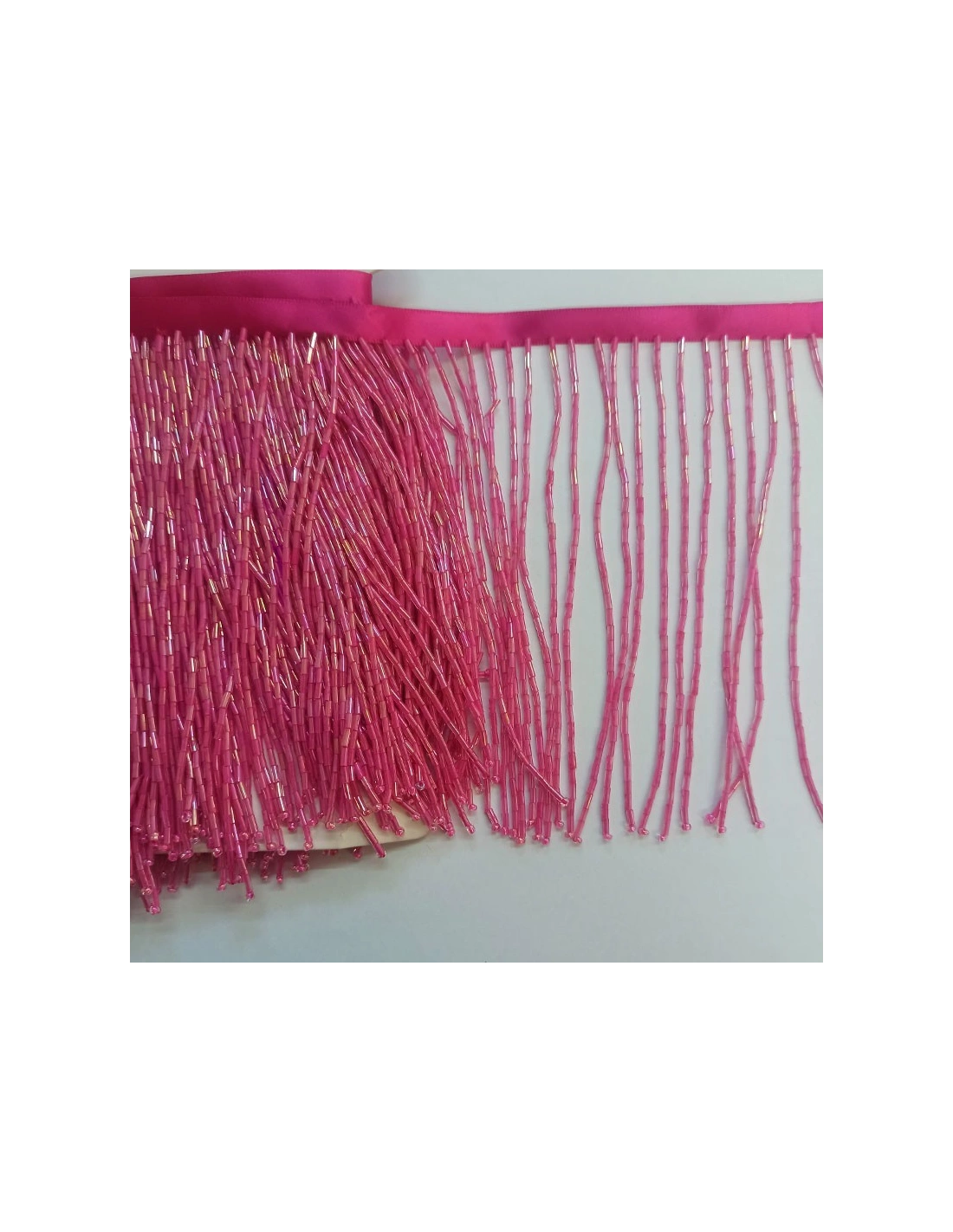 Fringes sewing bugles Fuchsia Pack - 1MT. - Fringes and Feathers
