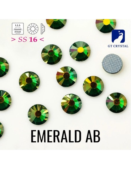 Rhinestones Gt Crystal  Hotfix ss 16 Emerald - Pacco 144 pcs - Hotfix Strass
