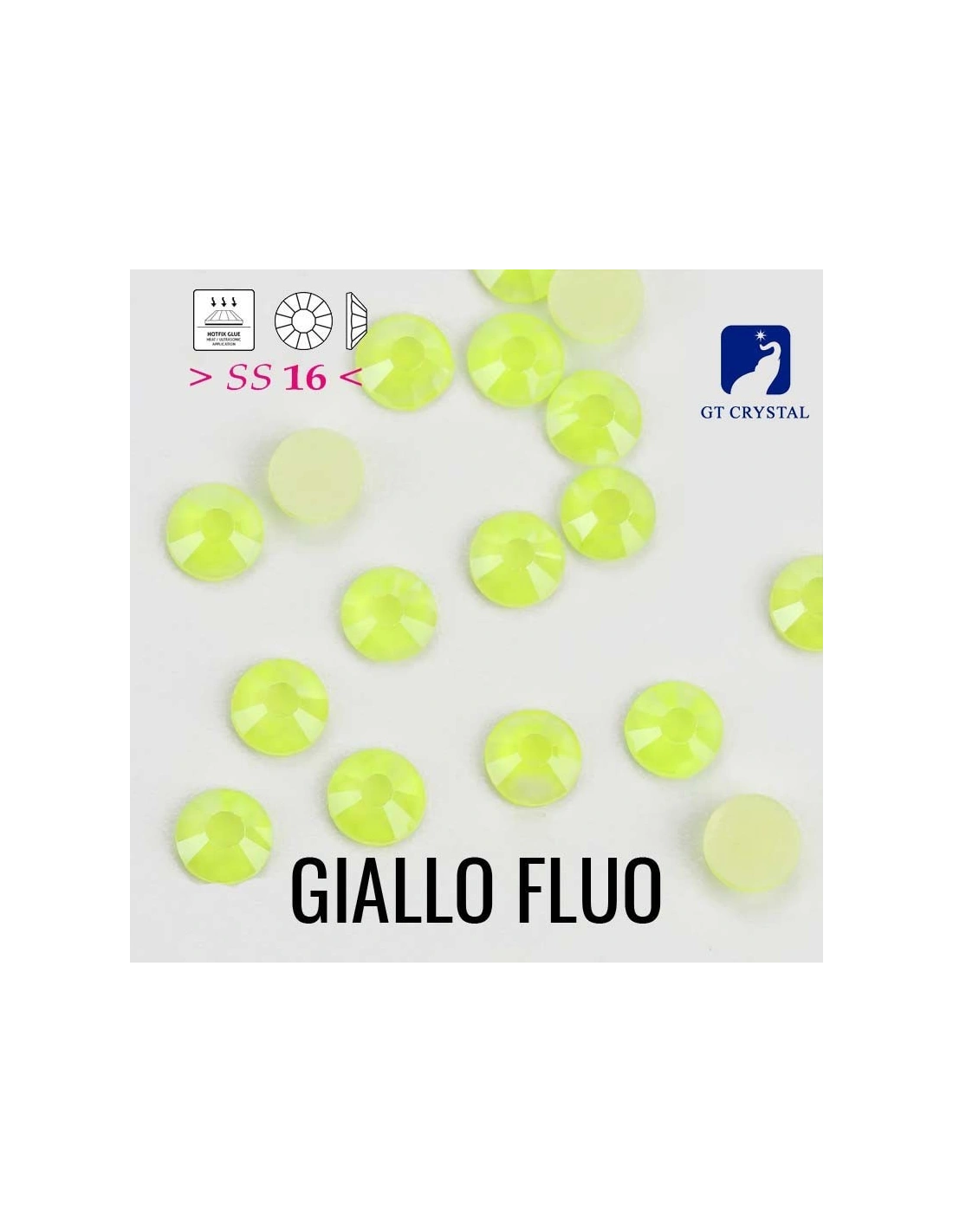 Strass GT Crystal Termoadesivi ss 16 Giallo Fluo - 144PZ