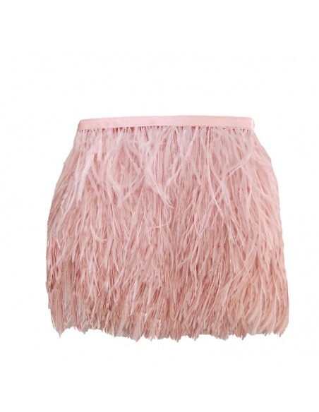 Frangia da cucire Piume di Struzzo Light Rose pacco - 1MT. Frangia da cucire Piume di Struzzo Light Rose pacco - 1MT.