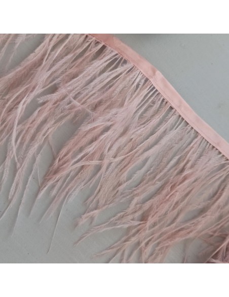 Frangia da cucire Piume di Struzzo Light Rose pacco - 1MT. Frangia da cucire Piume di Struzzo Light Rose pacco - 1MT.
