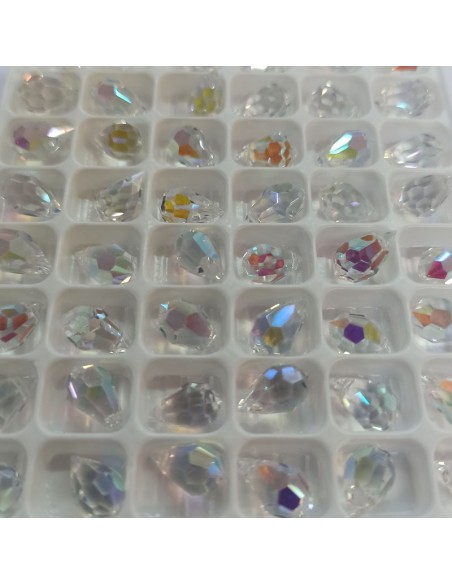 Crystal Drop 6x10 mm Crystal AB - 36PZ - Beads