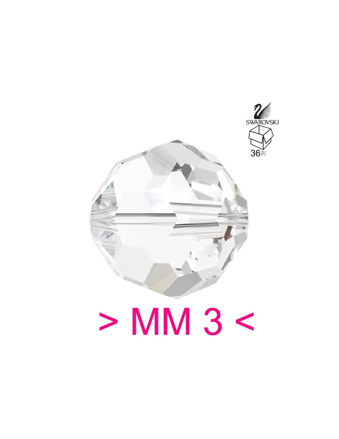 Sfera Swarovski mm 3 Crystal - 36PZ