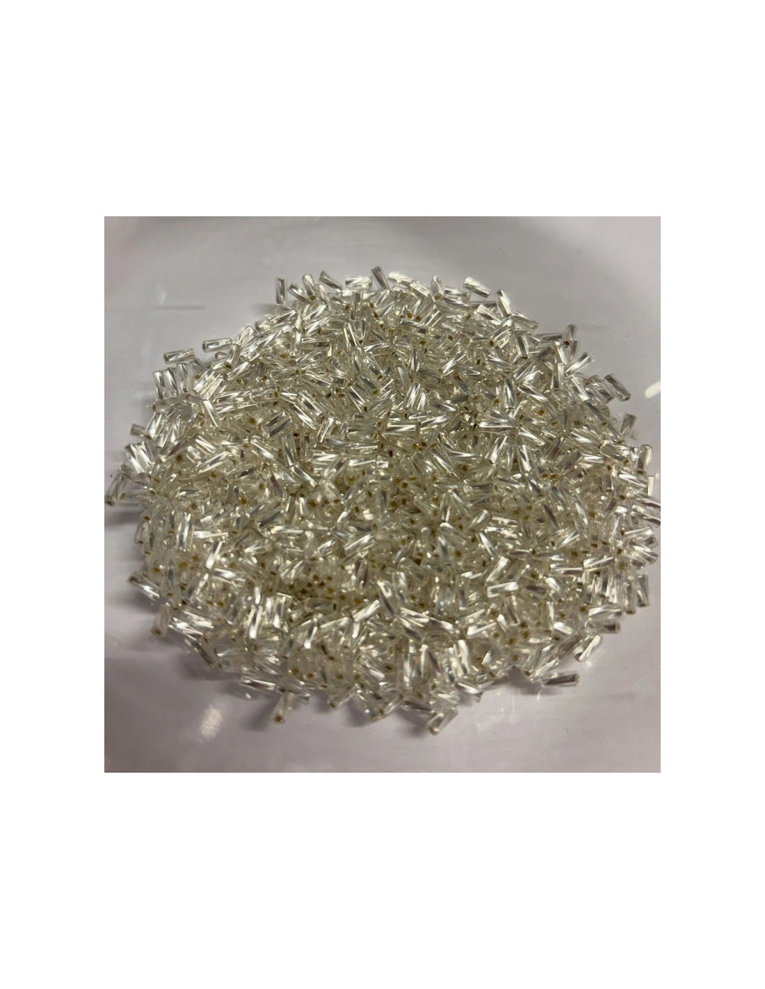 Bugle Preciosa Twisted 3" (mm 6,7) Crystal-Silver - 100GR - Rocailles and bugles