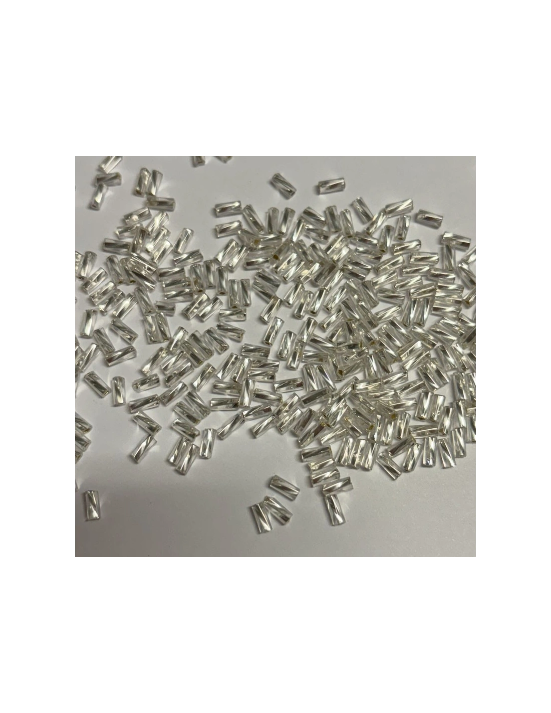 Bugle Preciosa Twisted 3" (mm 6,7) Crystal-Silver - 100GR - Rocailles and bugles