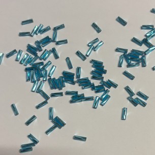 Cannetta Preciosa Attorcigliata 3" (mm 6.7) Aqua Bohemica-Argento - 100GR 2