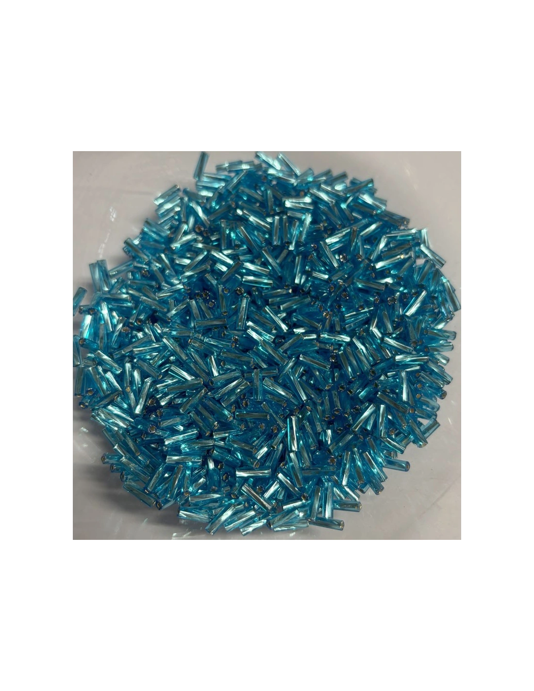 Bugle Preciosa Twisted 5" (mm 11,2) Aqua Bohemica-Silver - 100GR - Rocailles and bugles