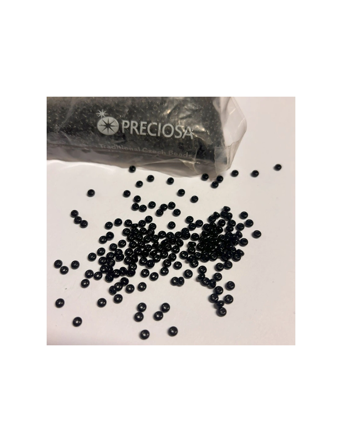Seed Beads Preciosa 7/0 (mm 3,5) Jet- 100GR - Rocailles and bugles