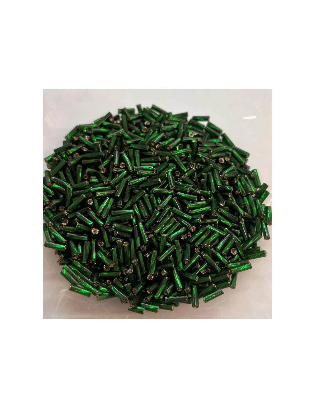 Cannetta Preciosa Attorcigliata 3" (mm 6,7) Emerald-Argento - 100GR