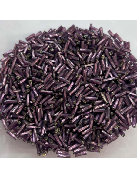 Cannetta Preciosa Attorcigliata 3" (mm 6,7) Amethyst-Argento - 100GR