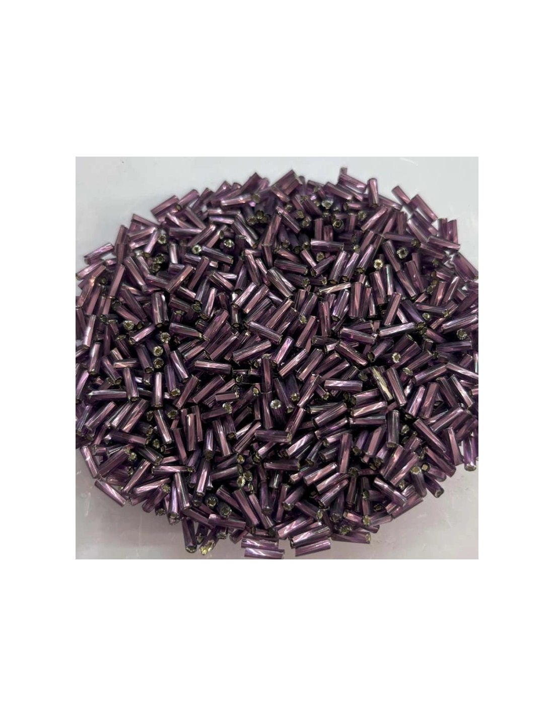 Bugle Preciosa Twisted 3" (mm 6,7) Amethyst-Silver - 100GR - Rocailles and bugles