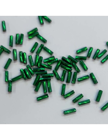 Cannetta Preciosa Attorcigliata 3" (mm 6,7) Verde-Argento - 100GR