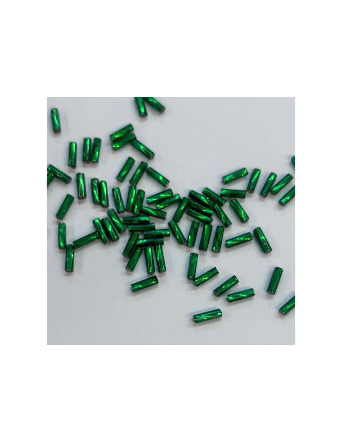 Cannetta Preciosa Attorcigliata 3" (mm 6,7) Verde-Argento - 100GR