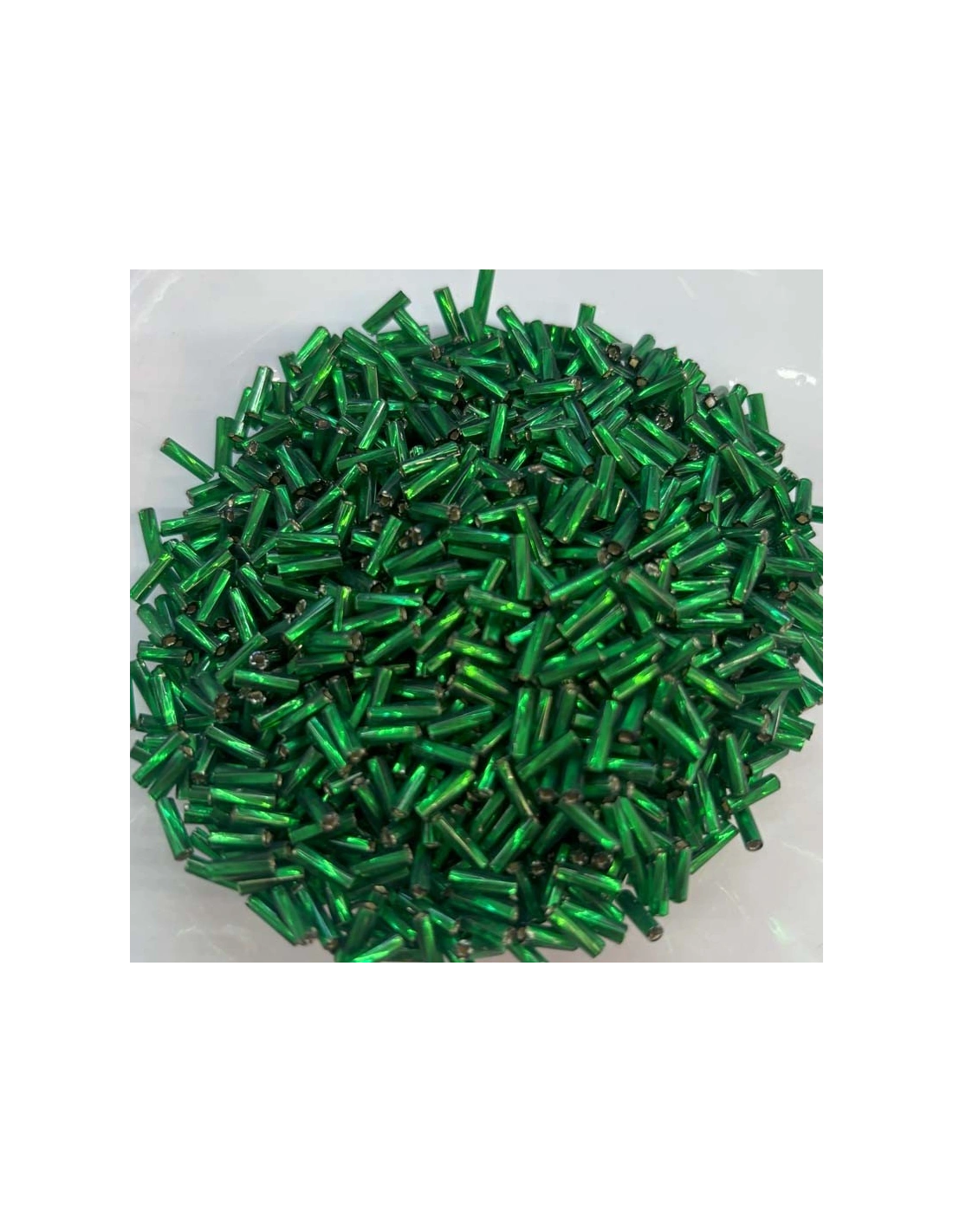 Cannetta Preciosa Attorcigliata 3" (mm 6,7) Verde-Argento - 100GR