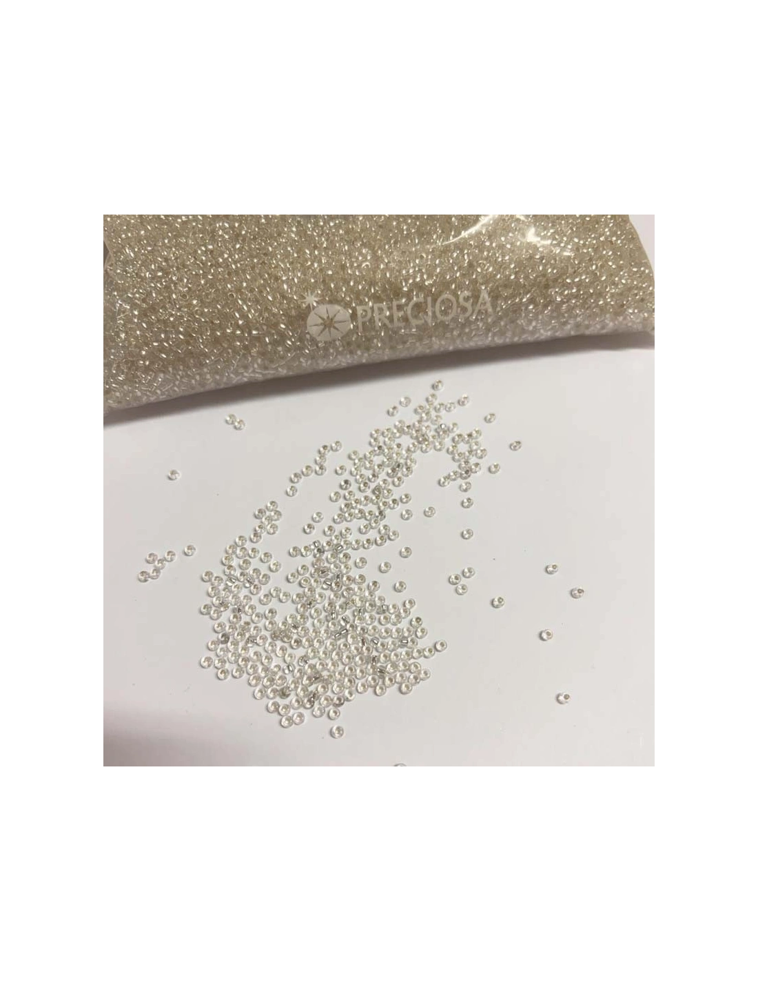 Corallino Preciosa 12/0 (mm 1,9) Crystal-Argento - 100GR