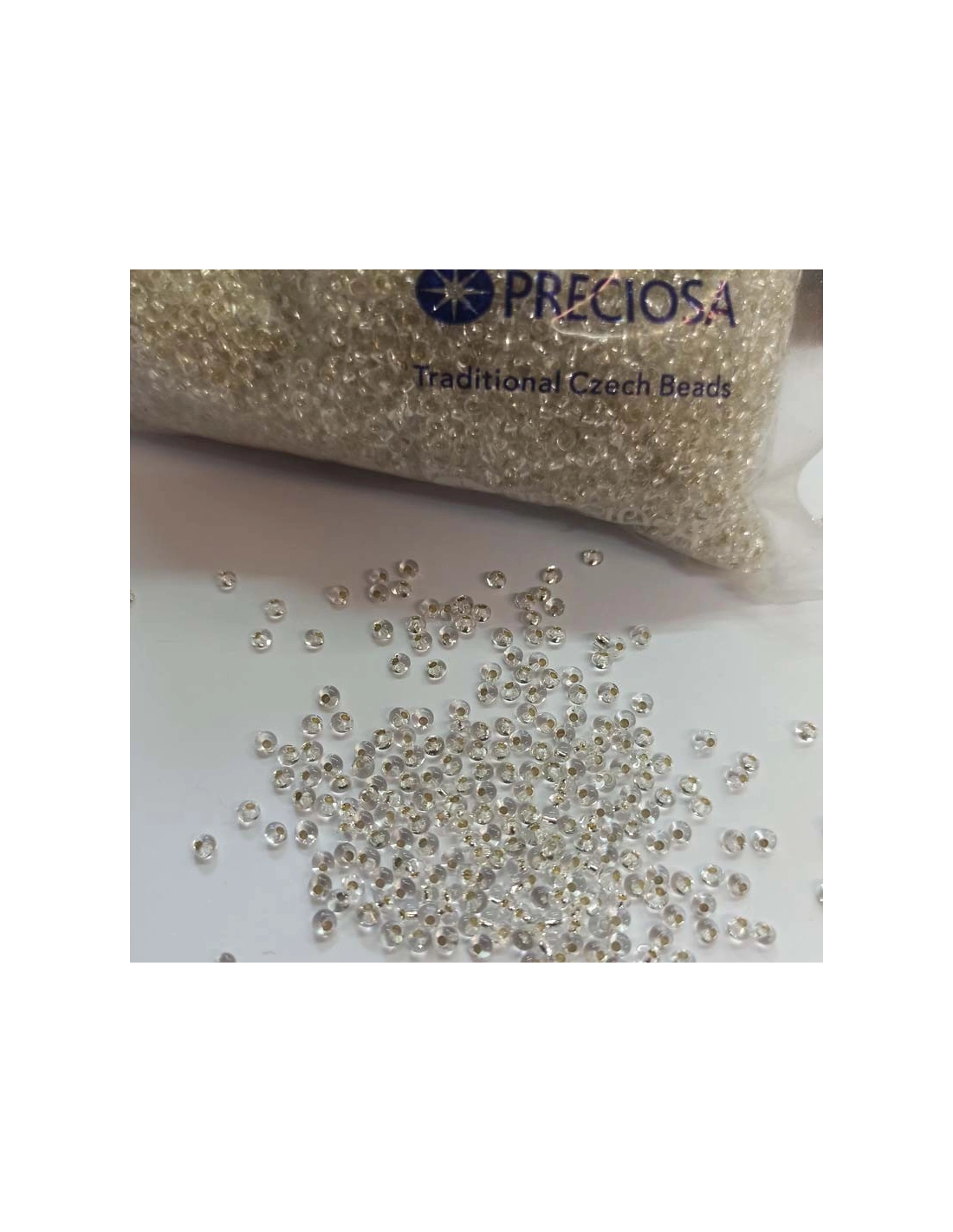 Drop Preciosa 8/0 (mm 2,9) Cystal-Silver - 100GR - Rocailles and bugles
