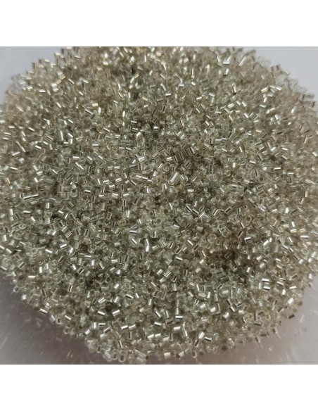 Bugle Round Preciosa  0.5 "(1.1mm) Crystal-Silver - 100GR - Rocailles and bugles