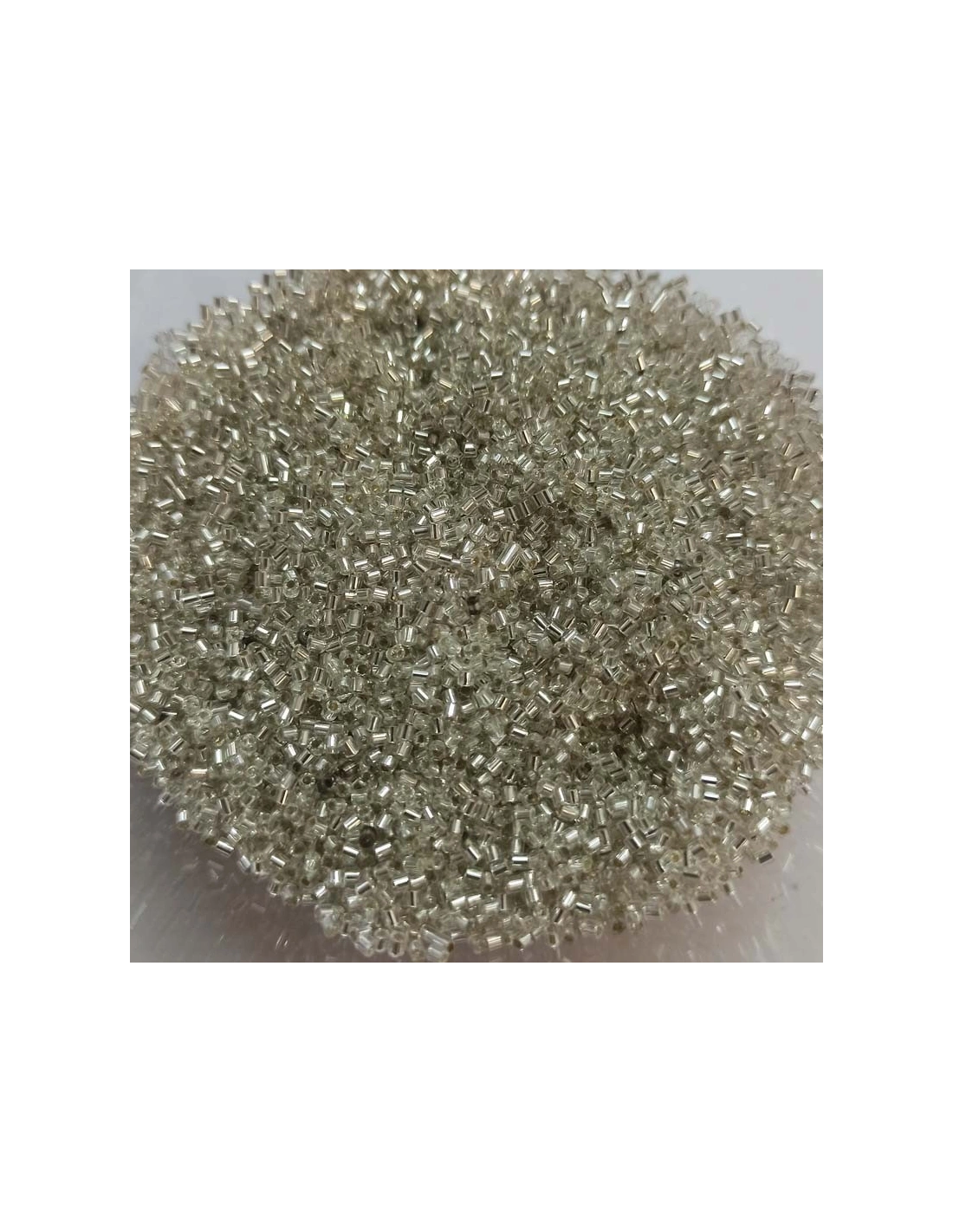 Bugle Round Preciosa  0.5 "(1.1mm) Crystal-Silver - 100GR - Rocailles and bugles