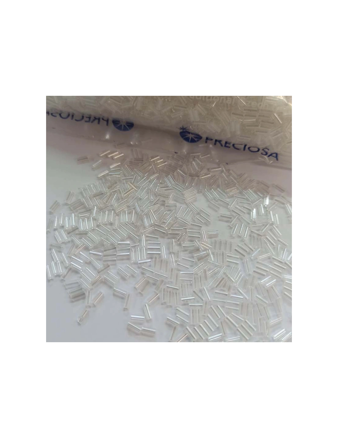 Bugle Round Preciosa 3” (mm 6,7) Crystal - 100GR - Rocailles and bugles