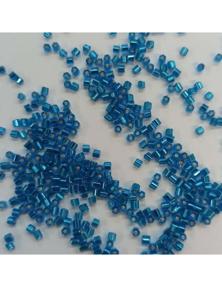 Bugle Preciosa 2 cuts 9/0 (mm 2,6) Capri Blue-Silver - 100GR - Rocailles and bugles