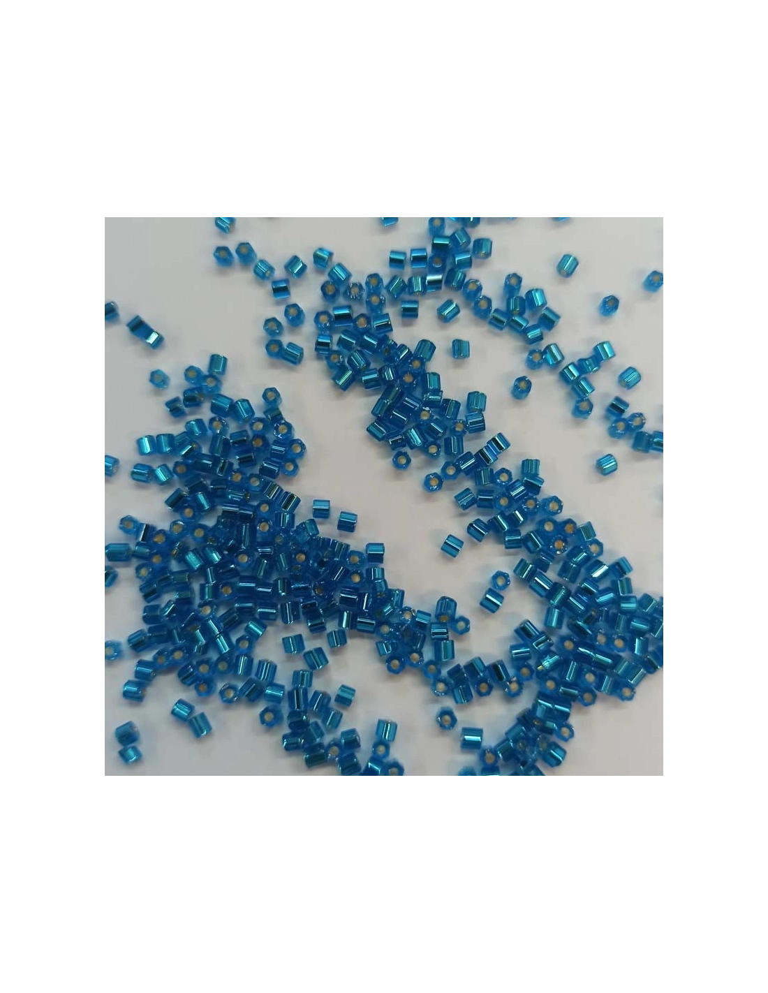 Bugle Preciosa 2 cuts 9/0 (mm 2,6) Capri Blue-Silver - 100GR - Rocailles and bugles