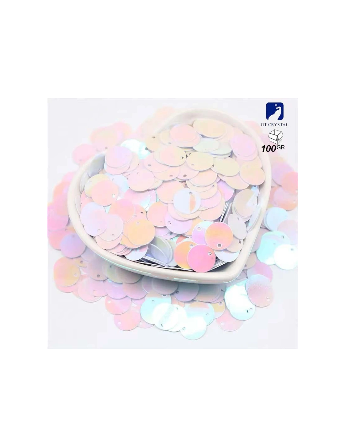 Round sewing sequins mm 25 Aurora Borealis - 100GR