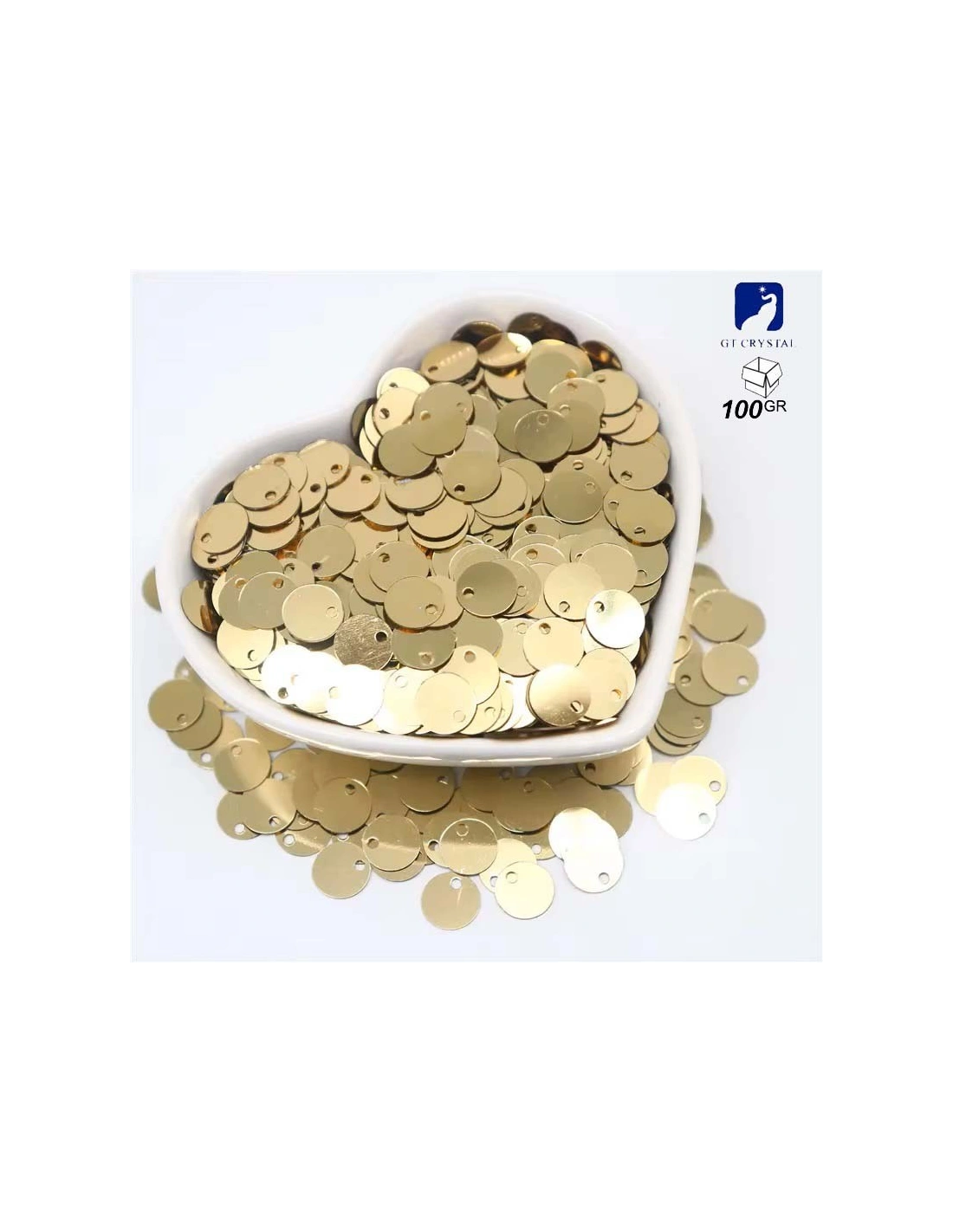 Paillettes da cucire Rotonde mm 25 Gold - 100GR
