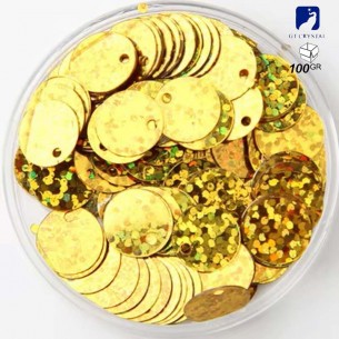 Paillettes da cucire Rotonde mm 25 Oro Glitter - 100GR