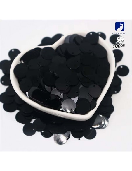 Paillettes da cucire Rotonde mm 25 Nero - 100GR Paillettes da cucire Rotonde mm 25 Nero - 100GR