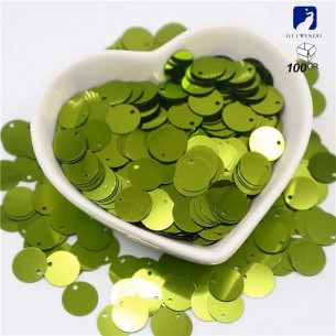 Paillettes da cucire Rotonde mm 25 Peridot - 100GR