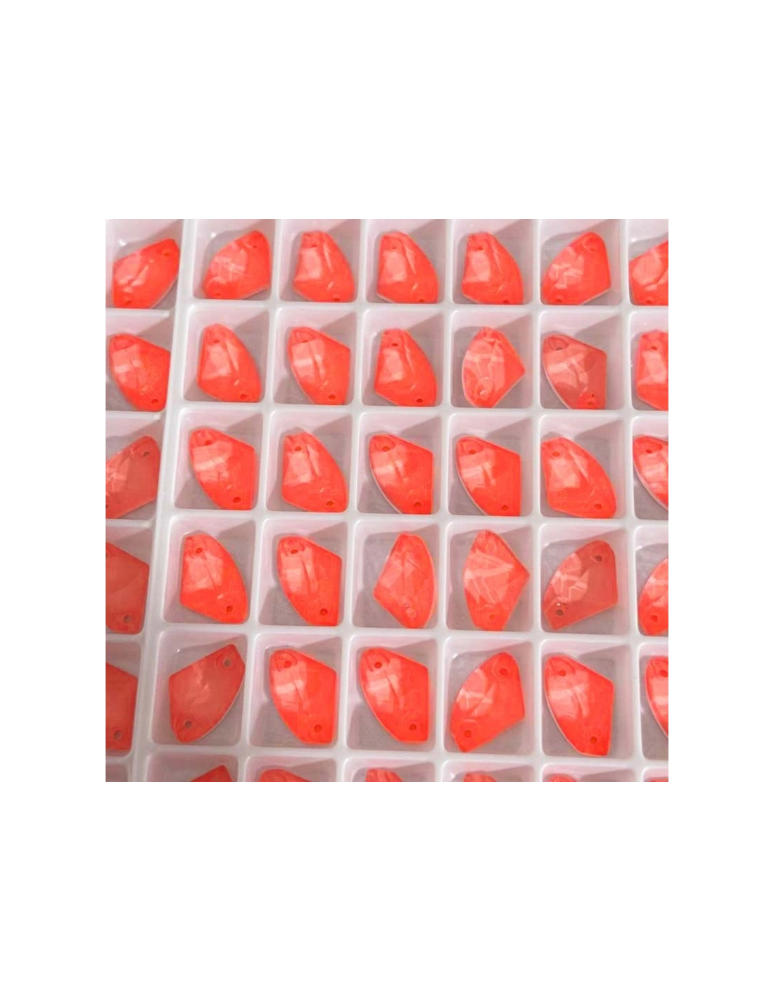 Pietra da Cucire in Cristallo GT Crystal Galactic mm 14x9 Arancio Fluo - 1PZ