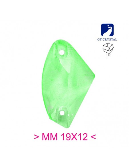 Pietra da Cucire in Cristallo GT Crystal Galactic mm 19x12 Verde Fluo - 1PZ Pietra da Cucire in Cristallo GT Crystal Galactic mm 19x12 Verde Fluo - 1PZ