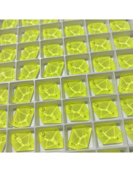 Stone Cosmic mm 20x16 Yellow Fluo - 1PC - Stone to be sewn all crystal