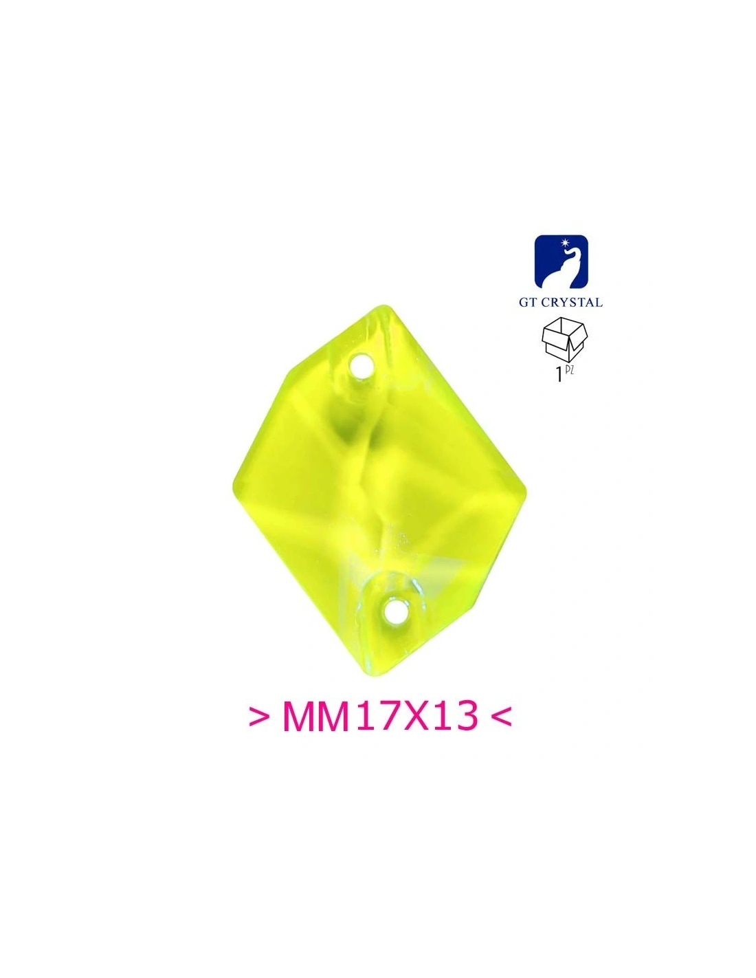 Pietra da Cucire in Cristallo GT Crystal Cosmic mm 17x13 Giallo Fluo - 1PZ