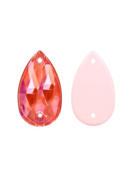 Stone Drop mm 18x10,5 Siam - 1PC - Stone to be sewn all crystal