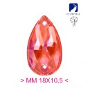 Pietra da Cucire in Cristallo GT Crystal Goccia mm 18x10,5 Arancio Fluo AB - 1PZ