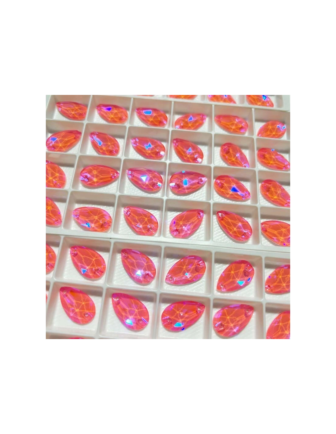 Stone Drop mm 18x10,5 Siam - 1PC - Stone to be sewn all crystal