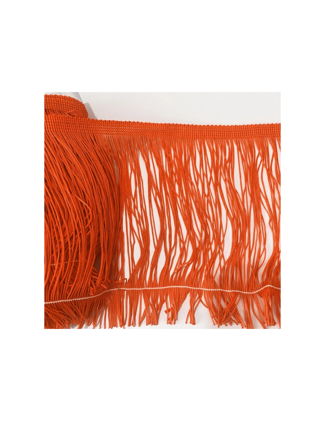 Frangia in Tripolino cm 15 Arancio Mattone - Pacco 1 mt.